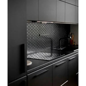 Image 2 of Mosaics Black Hexagon Matte 12" x 12" MS-115 Mono Serra Mono Serra Hexagon Mosaic Tiles sold at Floors & Baths Pro's