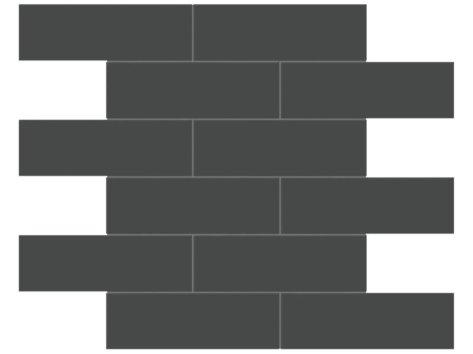 Soho Retro Black Glossy 12" x 12" 4501-0500-0 Anatolia Rectangle Mosaic Tiles