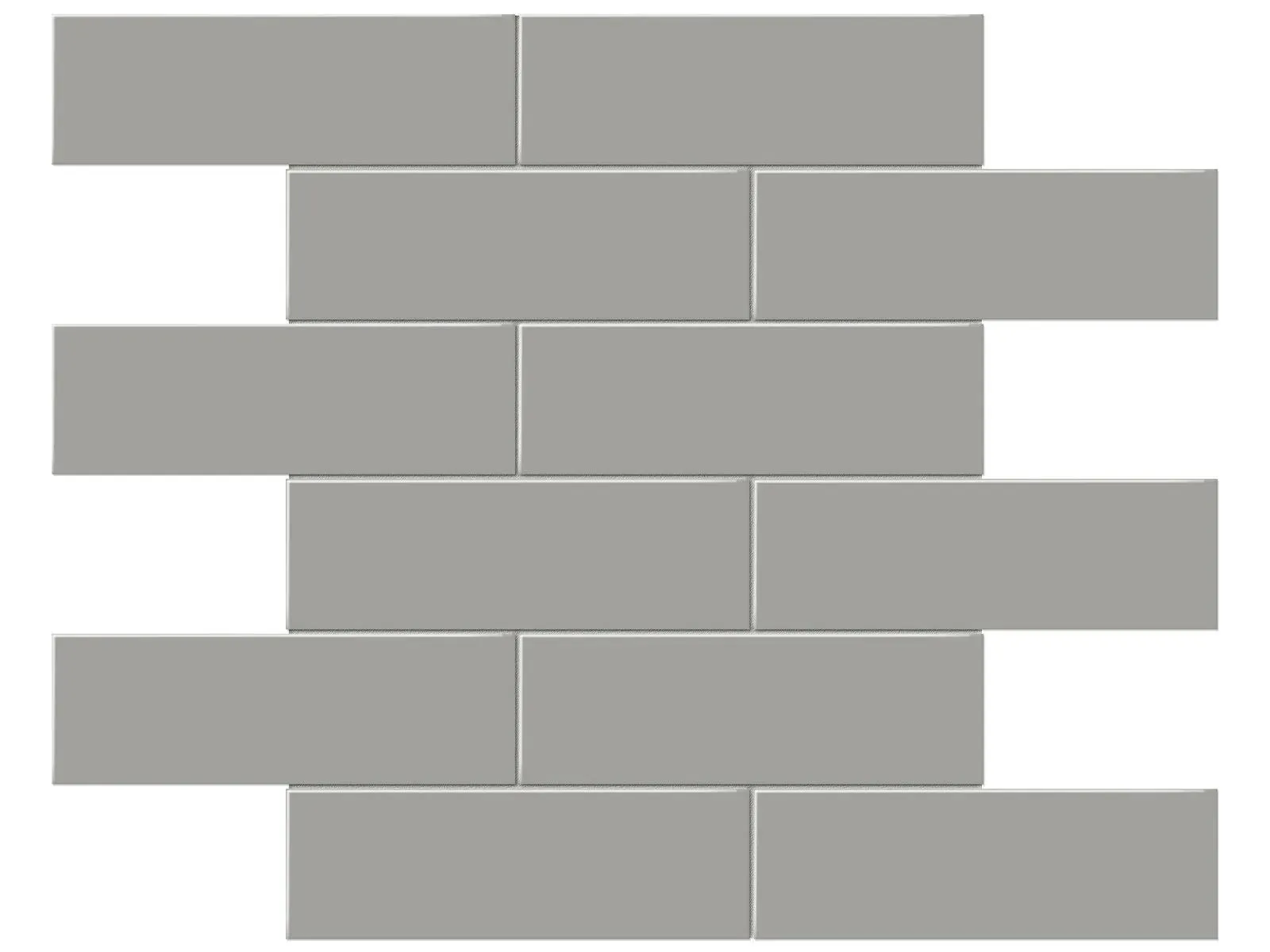 Soho Cement Chic Glossy 12" x 12" 4501-0499-0 Anatolia Rectangle Mosaic Tiles