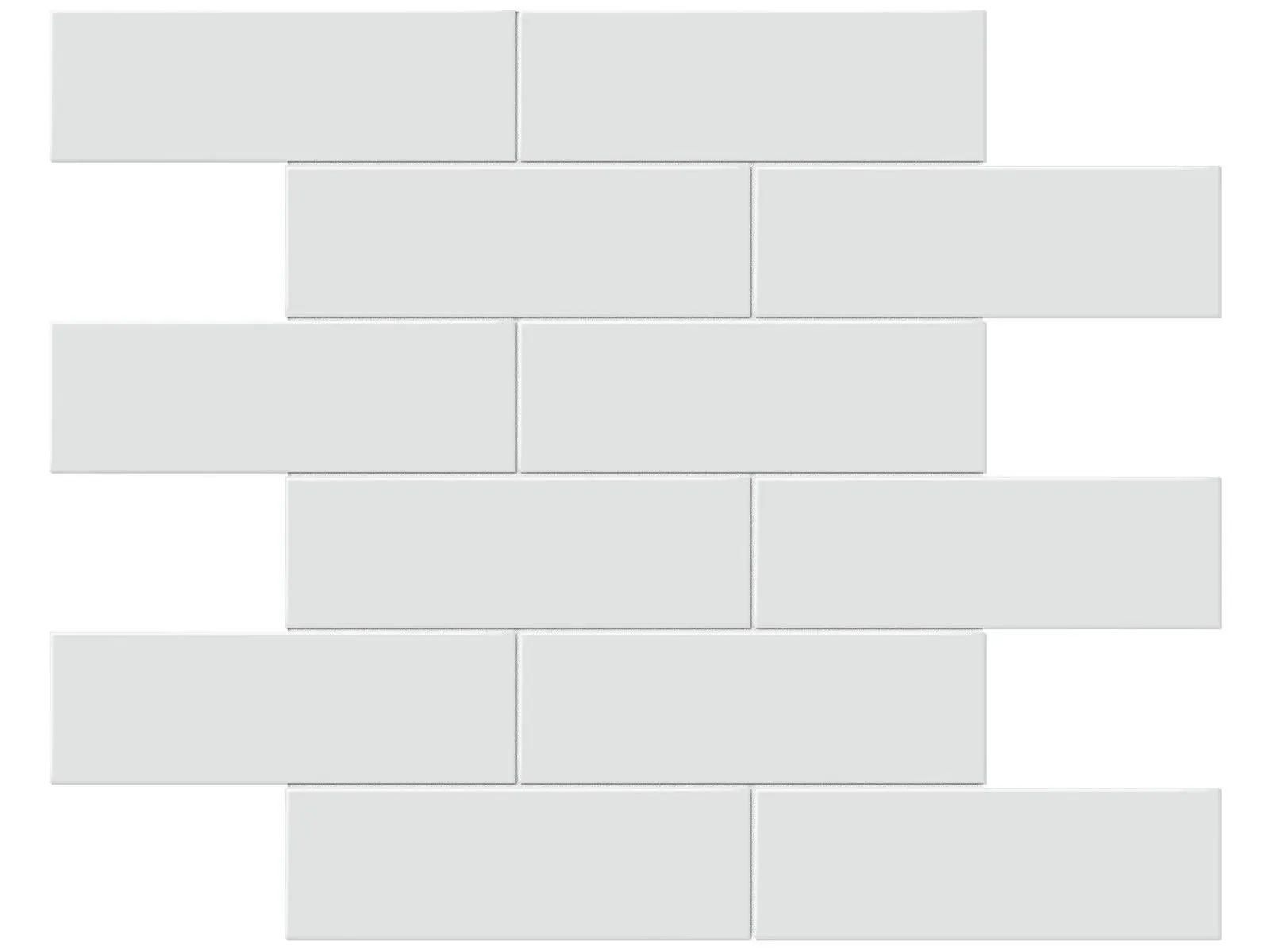 Soho Gallery Grey Glossy 12" x 12" 4501-0496-0 Anatolia Rectangle Mosaic Tiles