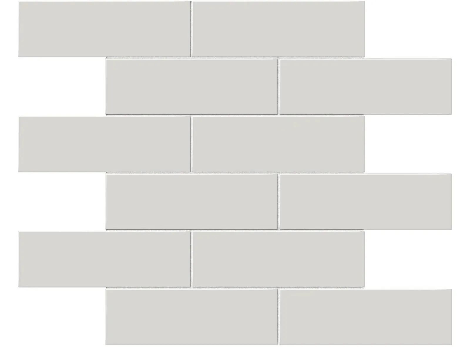 Soho Halo Grey Glossy 12" x 12" 4501-0497-0 Anatolia Rectangle Mosaic Tiles
