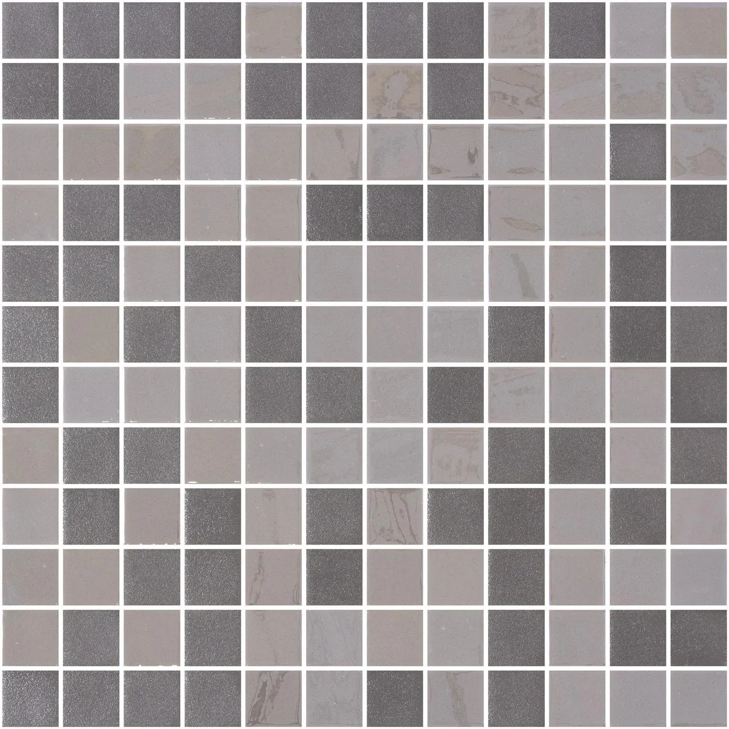 Square Stoneglass Glossy Opalo Gris 12" x 12" ESS2002248 Centura Square Mosaic Tiles