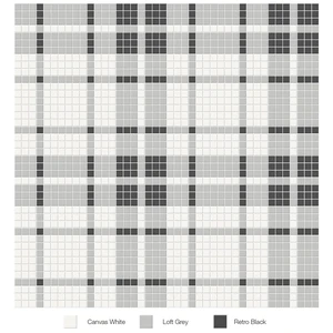  Pietra Statuario Soho Midnight Blend Matte 13" x 13" 4501-0540-0 Anatolia Square Mosaic Tiles 