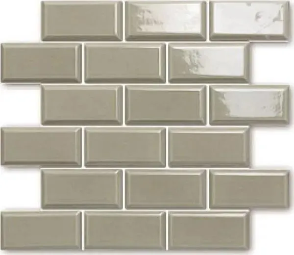 Castle Taupe Glossy 12" x 12" BHE05058V Centura Rectangle Mosaic Tiles