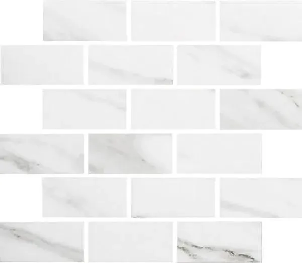 Miki - InkJet Mosaics Calacatta Matte 11" x 12" MEKT1001 Centura Rectangle Mosaic Tiles