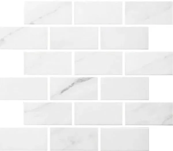 Miki - InkJet Mosaics Carrara White Matte 11" x 12" MEKW1003 Centura Rectangle Mosaic Tiles