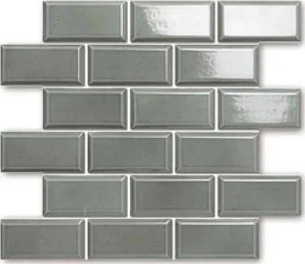 Castle Pewter Glossy 12" x 12" BHE02122V Centura Rectangle Mosaic Tiles