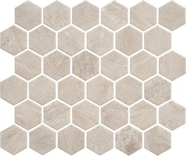 Miki - InkJet Mosaics Beige Matte 11" x 13" MCSC9007 Centura Hexagon Mosaic Tiles