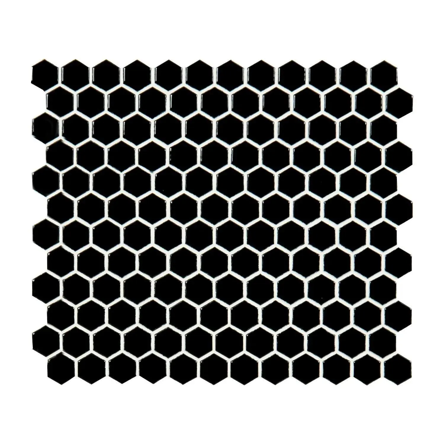 Retro Nero Black Hexagon Glossy 10-1/2" x 12" SMOT-PT-RETNERO-1HEXG MSI Surfaces Hexagon Mosaic Tiles