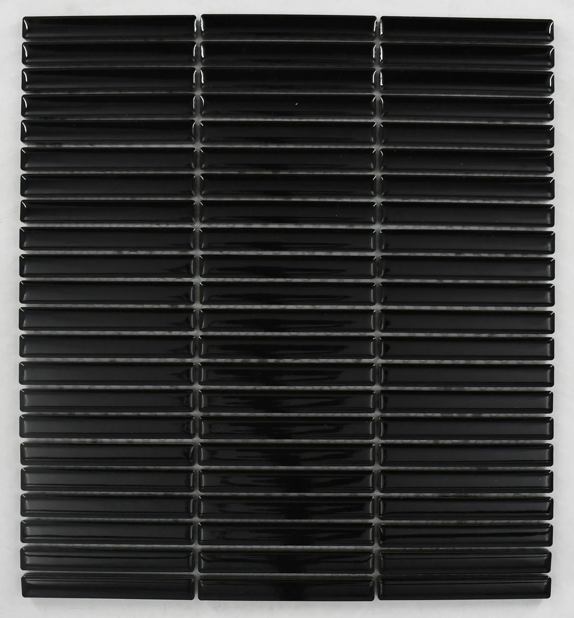 Maya Black Glossy 12" x 12" MAYBLALINSMOS0104G Italbec Italbec Rectangle Mosaic Tiles