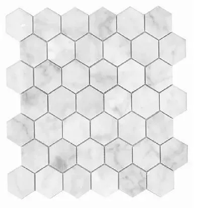 Designer Choice Carrara Hexagon Glossy 12-3/4" x 13-1/16" LG-433 Mono Serra Mono Serra Hexagon Mosaic Tiles