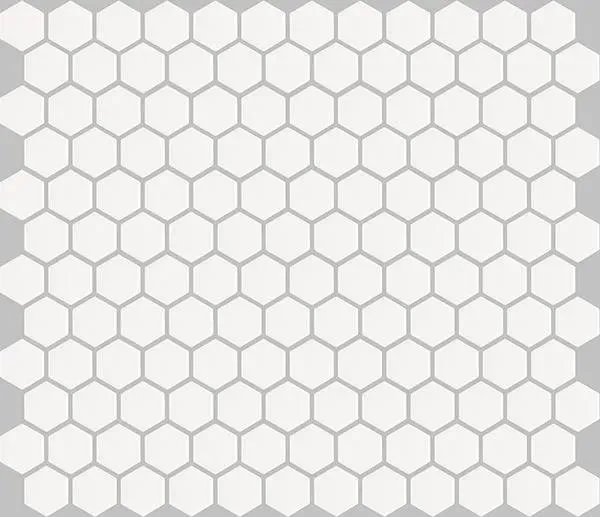 Basic Hexagon/Octagon White Satin 12" x 12" HU0101B Centura Hexagon Mosaic Tiles