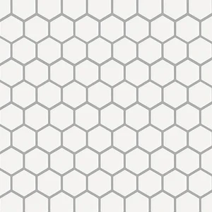 Image 2 of Basic Hexagon/Octagon White Satin 12" x 12" HU0101B Centura Hexagon Mosaic Tiles sold at Floors & Baths Pro's