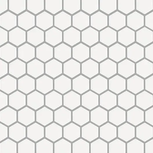 Basic Hexagon/Octagon White Satin 12" x 12" HU0101B Centura Hexagon Mosaic Tiles