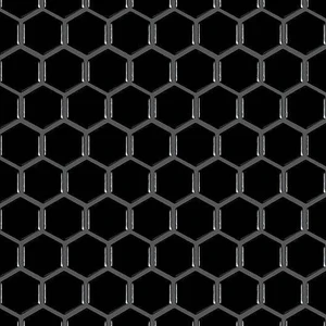 Image 2 of Basic Hexagon/Octagon Black Satin 12" x 12" HU0003 Centura Hexagon Mosaic Tiles sold at Floors & Baths Pro's