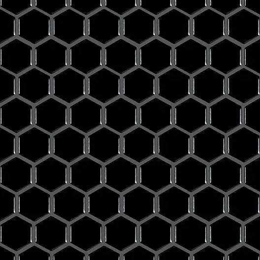 Basic Hexagon/Octagon Black Satin 12" x 12" HU0003 Centura Hexagon Mosaic Tiles