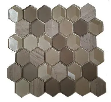 Glass Mosaics Hexagon Pearl Glossy 10" x 12" GL-671 Mono Serra Mono Serra Hexagon Mosaic Tiles