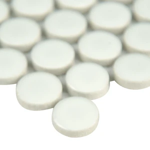  Lecco Penny Round White-Cool Hexagon Glossy 11-1/2" x 11-1/2" SMOT-PT-PENRD-BIA MSI Surfaces Hexagon Mosaic Tiles 