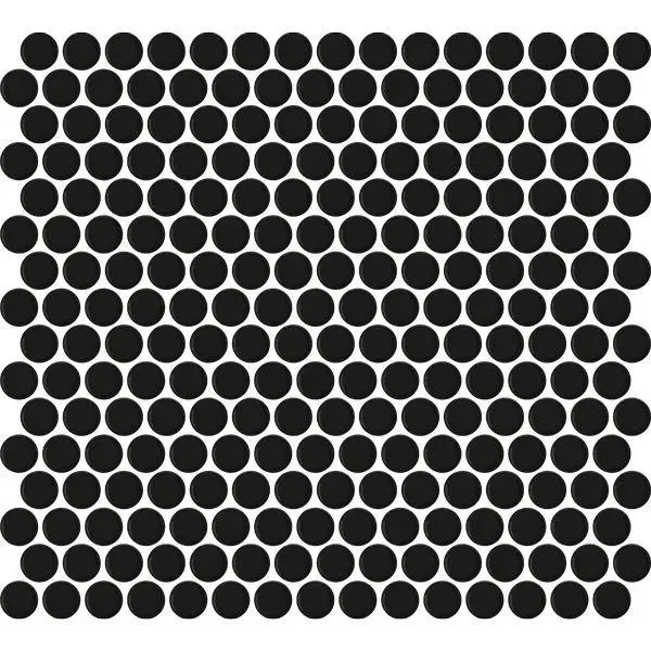 Penny Round Black Glossy 12" x 12" MCP131 Centura Circle Mosaic Tiles