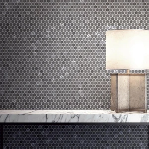 Image 2 of Hexagon Blends Matte Opalo Grey 11-13/32" x 11-27/32" 2002908 Centura Hexagon Mosaic Tiles sold at Floors & Baths Pro's