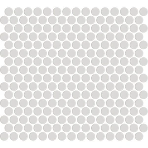  Lemmy Penny Round Light Grey Glossy 12" x 12" MCP129 Centura Circle Mosaic Tiles 
