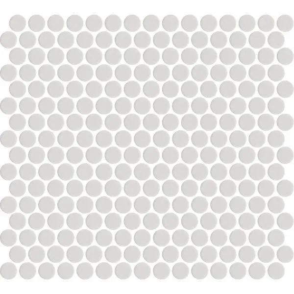 Penny Round Light Grey Glossy 12" x 12" MCP129 Centura Circle Mosaic Tiles
