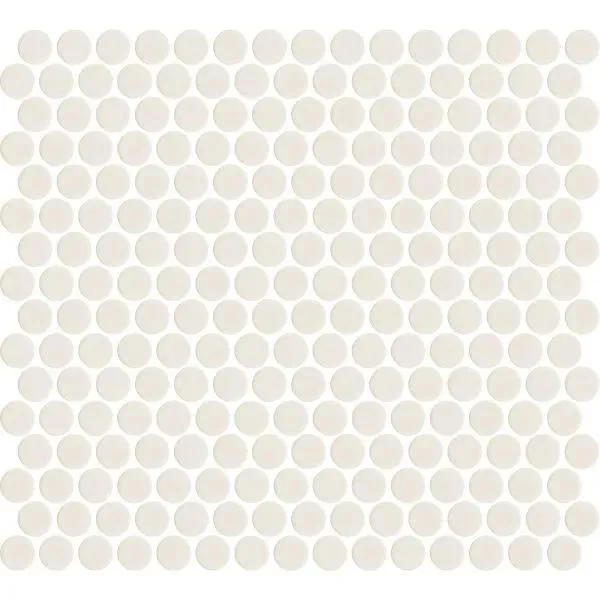 Penny Round Off White Glossy 12" x 12" MCP103 Centura Circle Mosaic Tiles