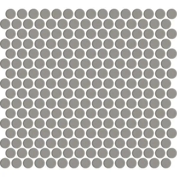 Penny Round Dark Grey Glossy 12" x 12" MCP130 Centura Circle Mosaic Tiles
