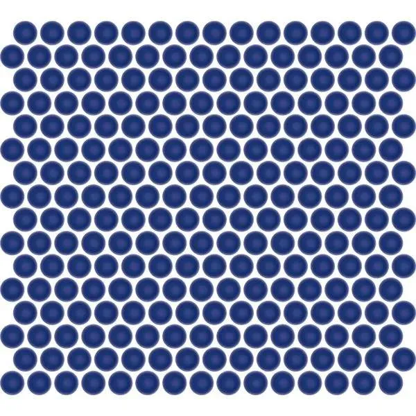 Penny Round Dark Blue Glossy 12" x 12" MCP127 Centura Circle Mosaic Tiles