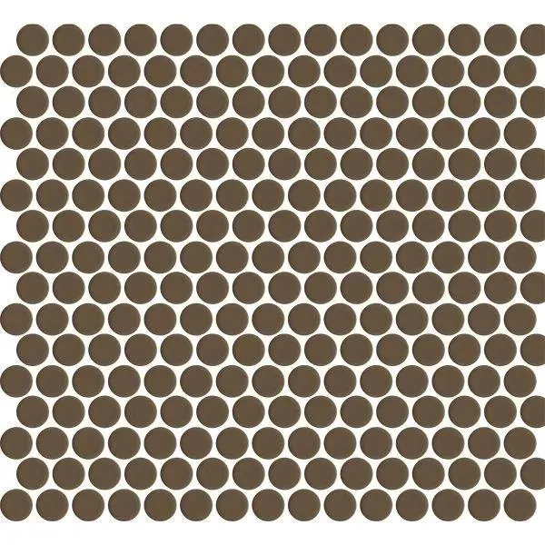 Penny Round Dark Brown Glossy 12" x 12" MCP110 Centura Circle Mosaic Tiles