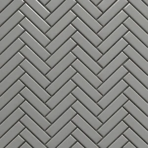 Image 2 of Herringbone Grey Glossy 12" x 12" HEGREYGN Centura Rectangle Mosaic Tiles sold at Floors & Baths Pro's