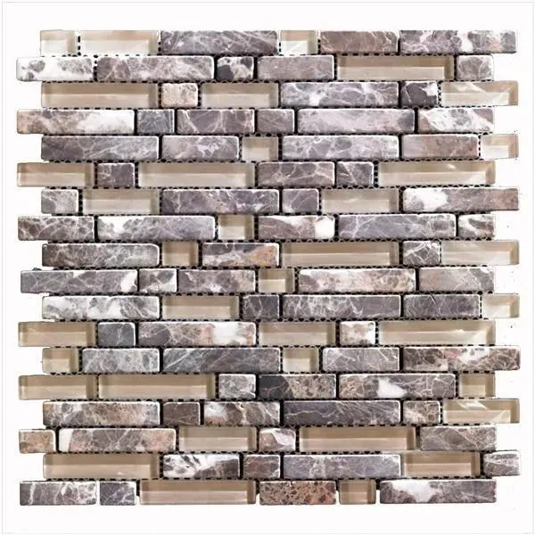 Glass Mosaics Stone Multi-finish 12" x 12" GL-297 Mono Serra Mono Serra Square Mosaic Tiles