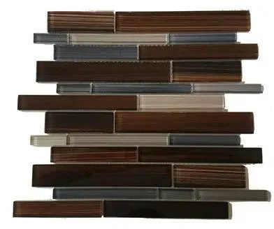 Glass Mosaics Skyline Terra Glossy 12" x 12" GL-660 Mono Serra Mono Serra Rectangle Mosaic Tiles