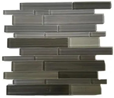 Glass Mosaics Skyline Grigio Glossy 12" x 12" GL-661 Mono Serra Mono Serra Rectangle Mosaic Tiles