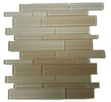 Glass Mosaics Skyline Beige Glossy 12" x 12" GL-665 Mono Serra Mono Serra Rectangle Mosaic Tiles