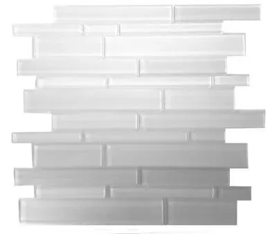 Glass Mosaics Skyline Bianco Glossy 12" x 12" GL-666 Mono Serra Mono Serra Rectangle Mosaic Tiles