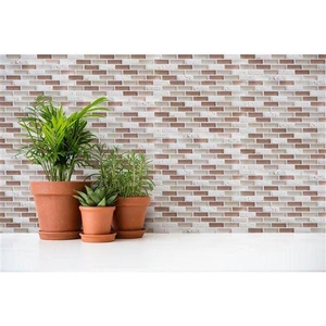 Image 2 of Glass Mosaics Dune Beige Frosted 12" x 12" GL-317 Mono Serra Mono Serra Rectangle Mosaic Tiles sold at Floors & Baths Pro's