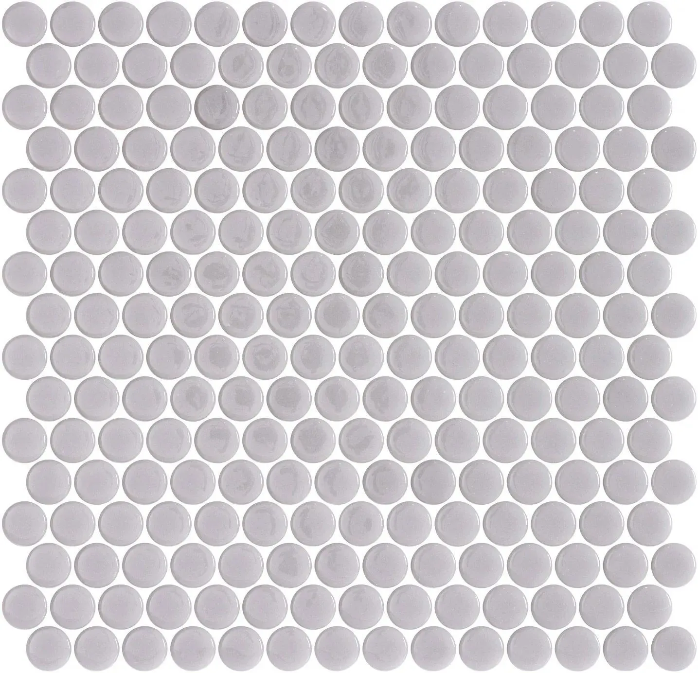 Penny Shiny Glossy Smooth Grey 11" x 11" PE2005011 Centura Circle Mosaic Tiles