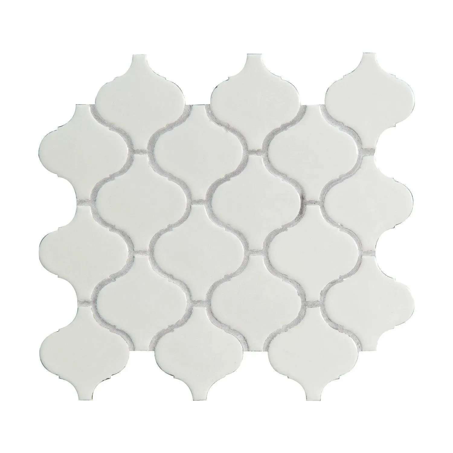 Retro Bianco White-Cool Glossy 11-3/4" x 12-1/4" SMOT-PT-RETBIA-ARABESQUE MSI Surfaces Other Mosaic Tiles