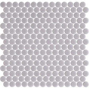 Image 2 of Penny Shiny Glossy Smooth Grey 11" x 11" PE2005011 Centura Circle Mosaic Tiles sold at Floors & Baths Pro's