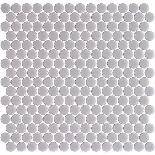 Penny Shiny Glossy Smooth Grey 11" x 11" PE2005011 Centura Circle Mosaic Tiles