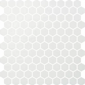 Image 2 of Hex Natureglass Glossy White 12" x 12" 2002893 Centura Hexagon Mosaic Tiles sold at Floors & Baths Pro's