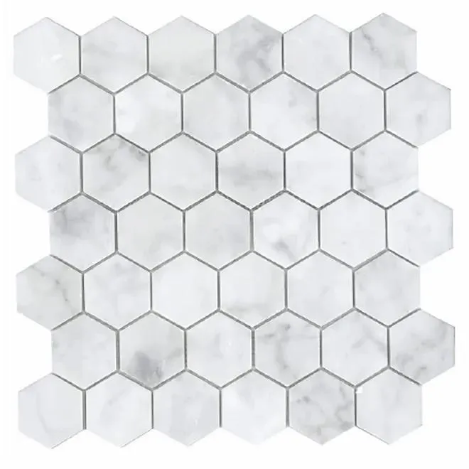 Mosaics Carrara Hexagon Matte 12" x 12" MS-110 Mono Serra Mono Serra Hexagon Mosaic Tiles