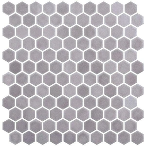  White Glossy Stoneglass Hex Light Brun Matte 12" x 12" STGLLBHEX Centura Hexagon Mosaic Tiles 