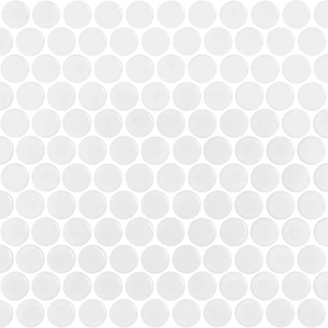  Miki Inkjet Mosaics, 7" Penny 28 White Glossy 12" x 13" PEWHITEG Centura Mosaic Mosaic Tiles 