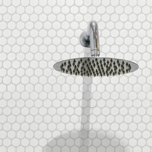Image 3 of Penny 28 White Glossy 12" x 13" PEWHITEG Centura Mosaic Mosaic Tiles sold at Floors & Baths Pro's