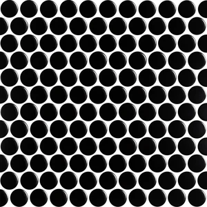  Cement Mix Penny 28 Black Glossy 12" x 13" PEBLACKG Centura Mosaic Mosaic Tiles 