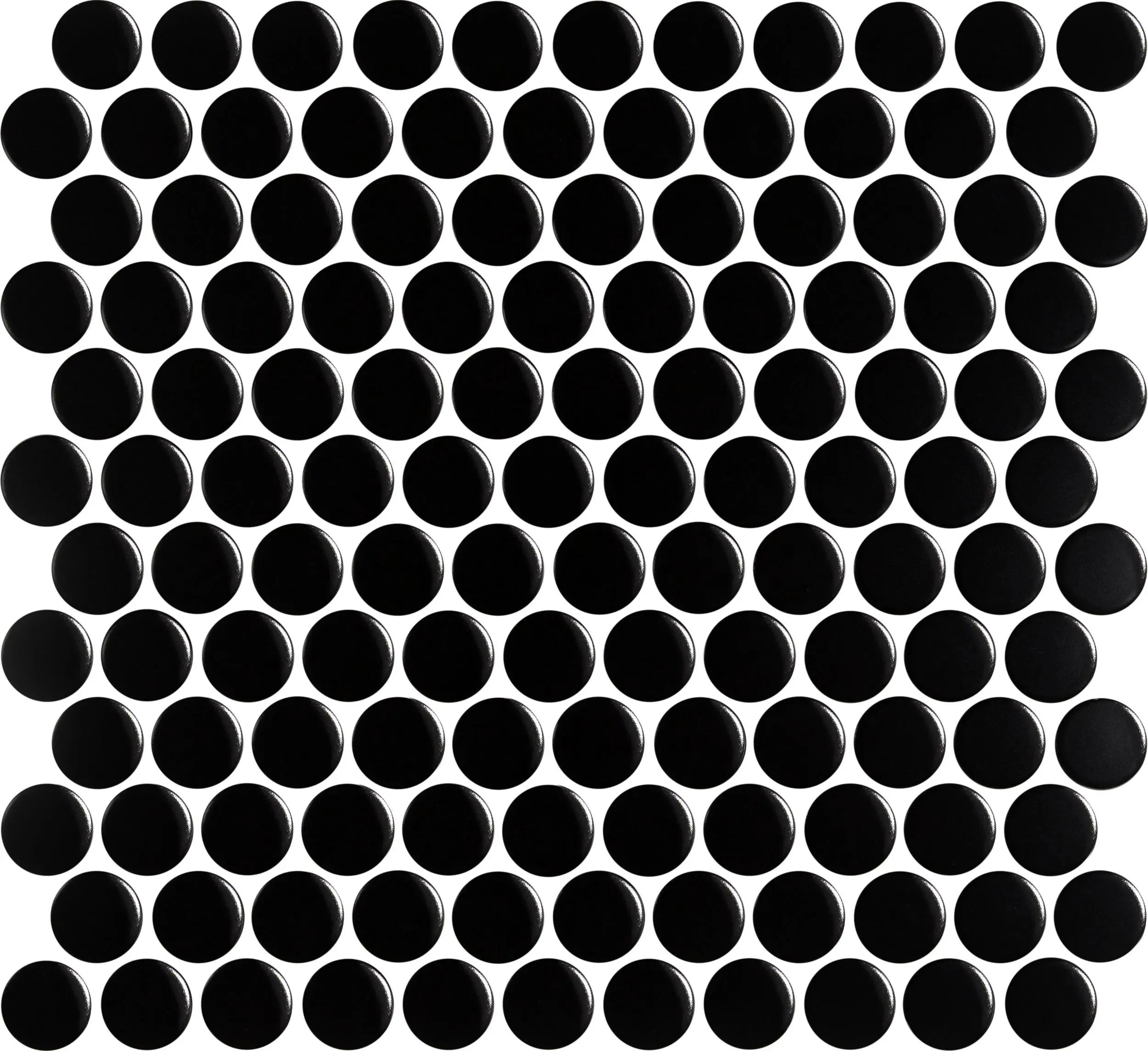 Penny 28 Black Glossy 12" x 13" PEBLACKG Centura Mosaic Mosaic Tiles