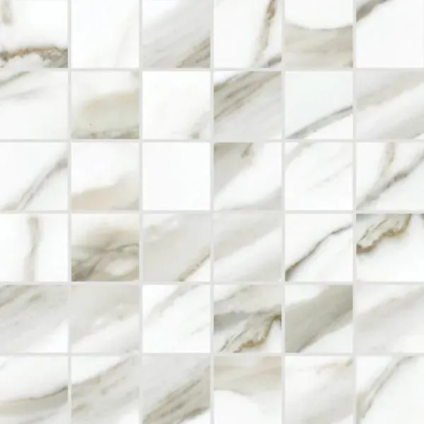 Floor Calacatta Borghini Matte 12"âx 12" (9.7 sqft/box) CLCMOS01 Centura Square Mosaic Tiles