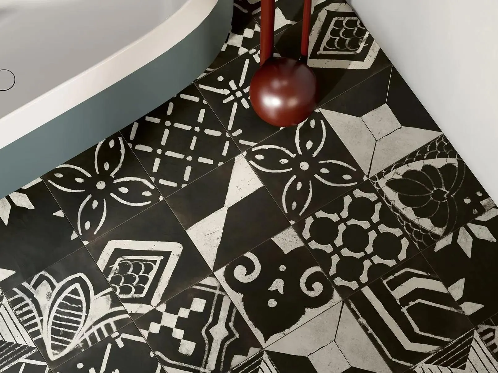 Riggiole Nero Mix Natural 8" x 8" RIG20NR Centura Square Mosaic Tiles